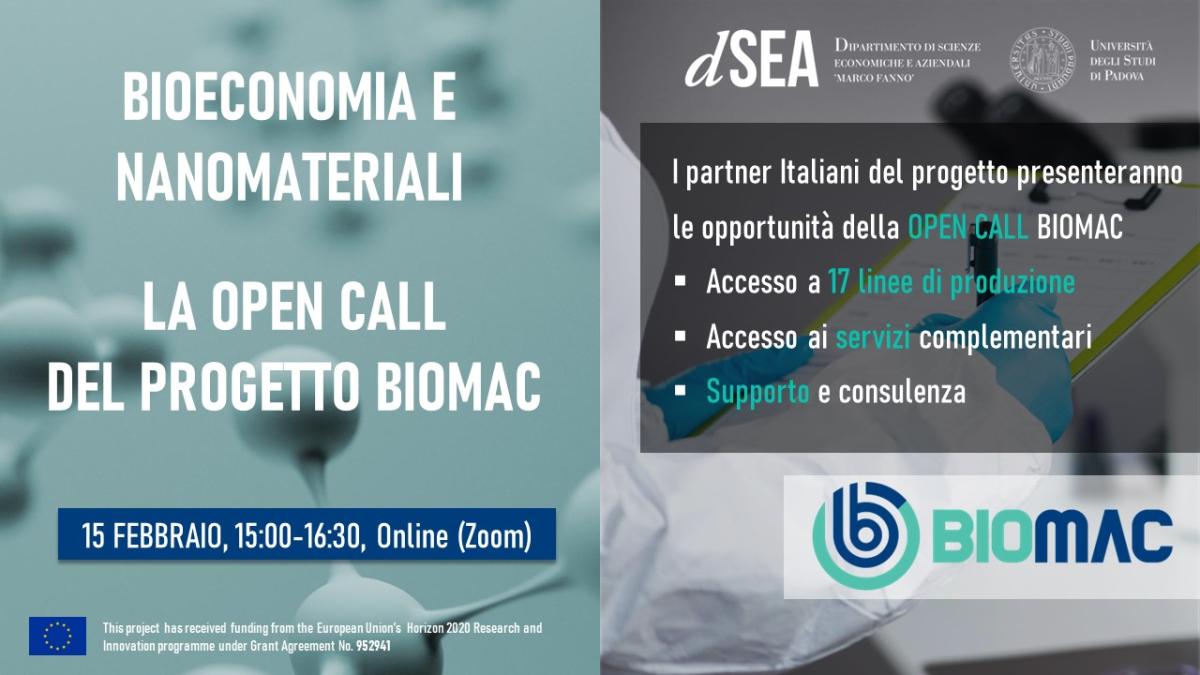 Bioeconomia e nanomateriali - La Open Call del progetto Biomac
